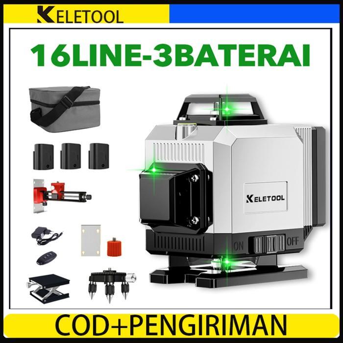 Termurah 16 Line 4D Laser Level 360 Rotari Self Leveling Full Set Mesin Self Leveling Laser