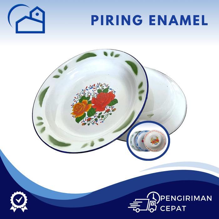 HOMESTATION - ALAT PIRING MAKAN SENG JADUL AYAM JAGO PIRING SENG ENAMEL BUNGA JADUL ENAMEL TEBAL