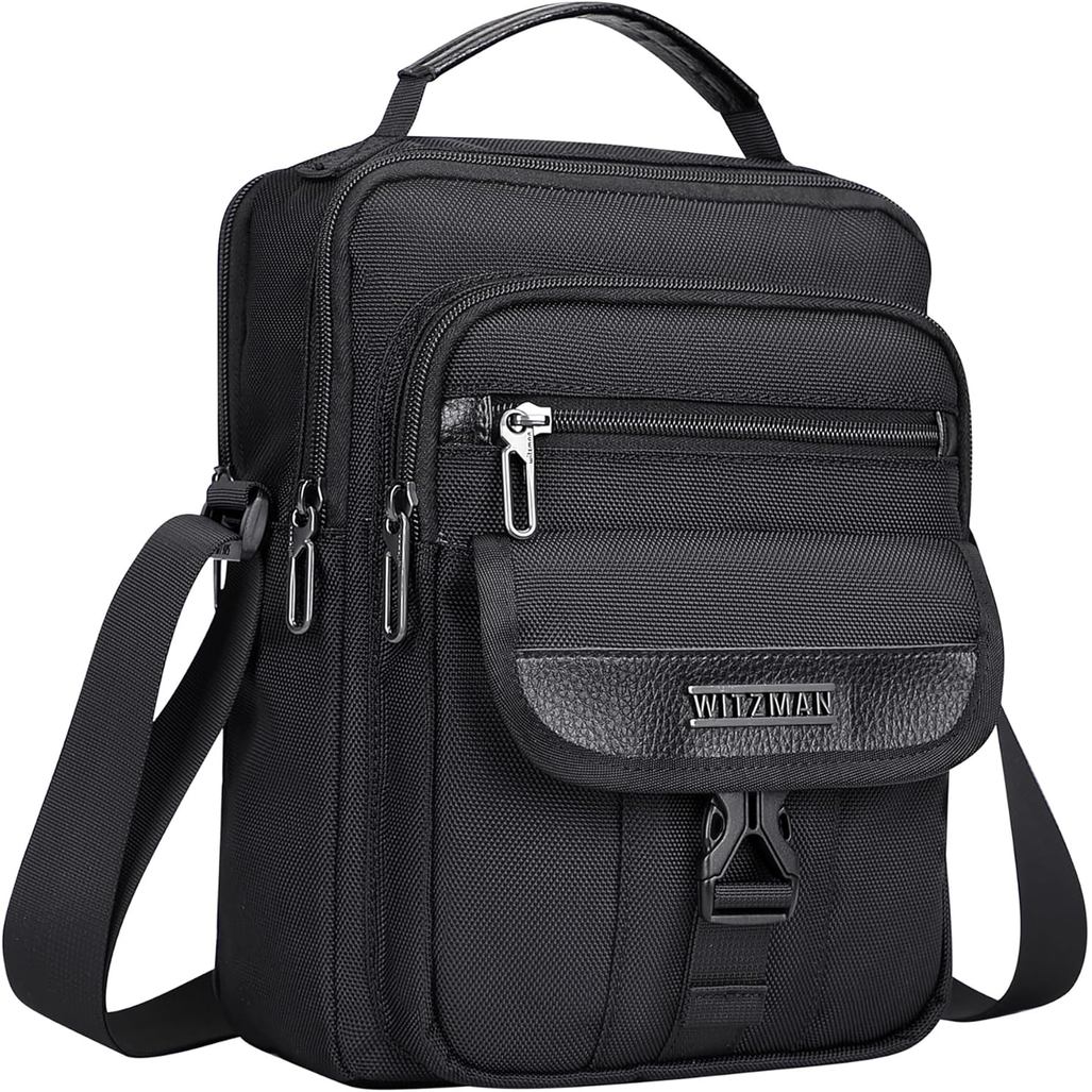WITZMAN Crossbody Bags for Men Travel Shoulder Bag Lightweight Man Purse Small Casual Messenger Bag