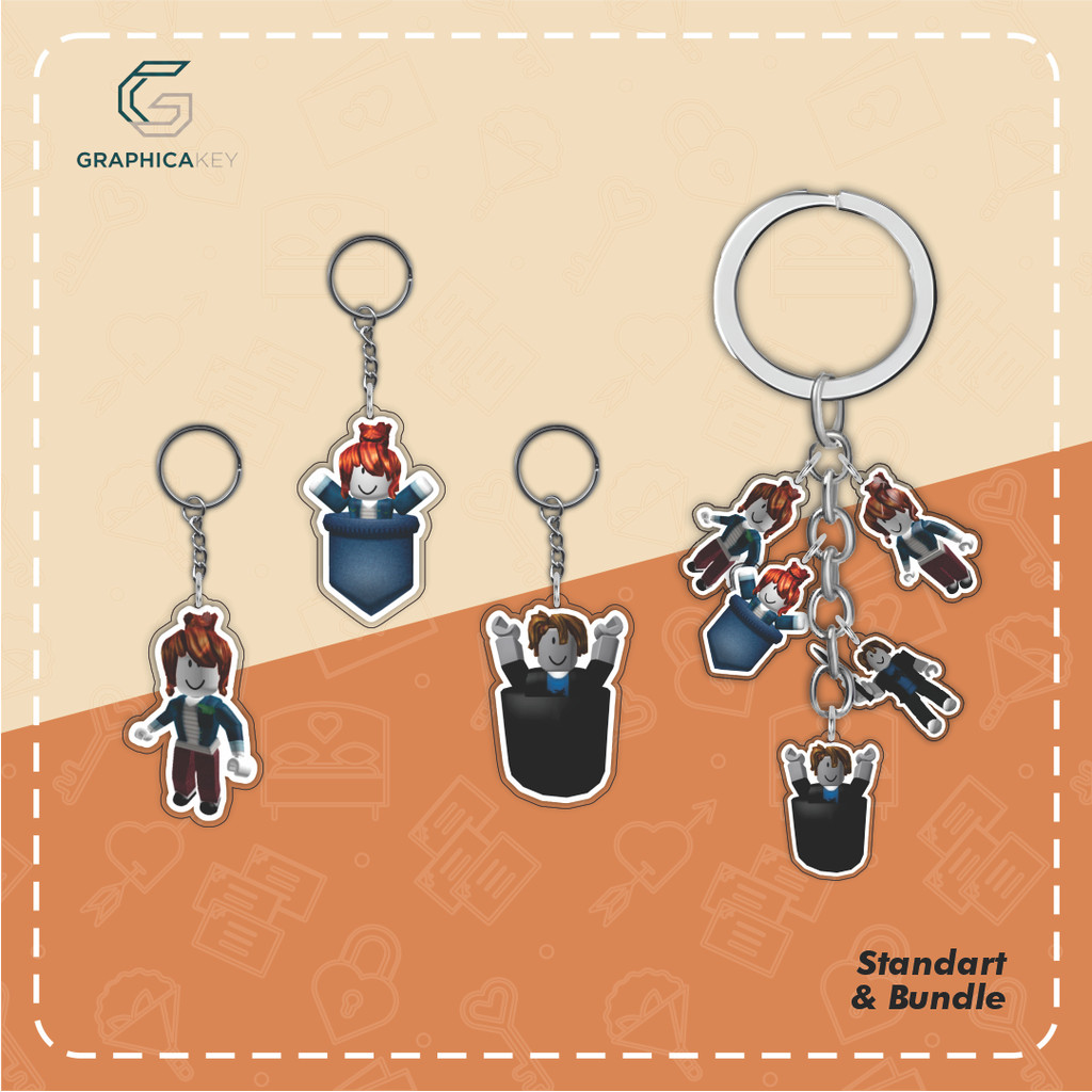 Ganci / Gantungan Kunci Akrilik COUPLE ROBLOX BACON BOY & BACON GIRL