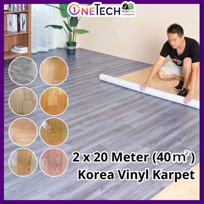 KARPET LANTAI VINYL KOREA (20 METER X 2 METER) GULUNGAN TEBAL TIKAR ALAS LANTAI