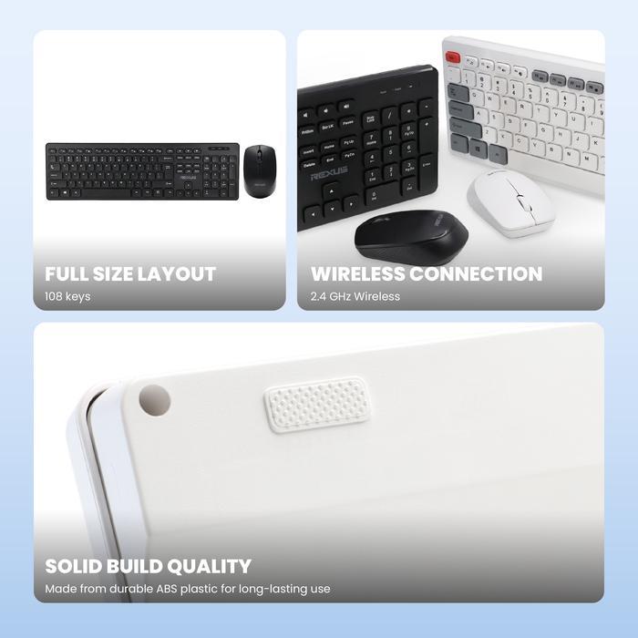 Rexus KM8 : Combo Keyboard + Mouse Wireless, Baterai Tahan Lama, Pasangan Ideal untuk Komputer Anda