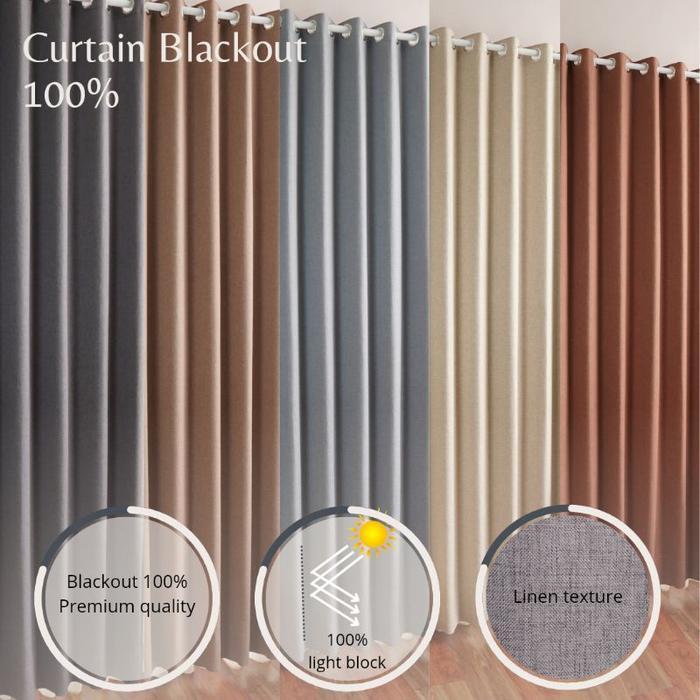 Gorden Blackout Serat Linen /Tirai Gorden Blackout 100%