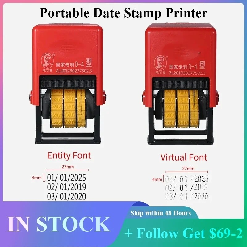 Handheld Portable Date Stamp Printer Quick-Drying Ink Date Printing Coding Machine for Food Plastic