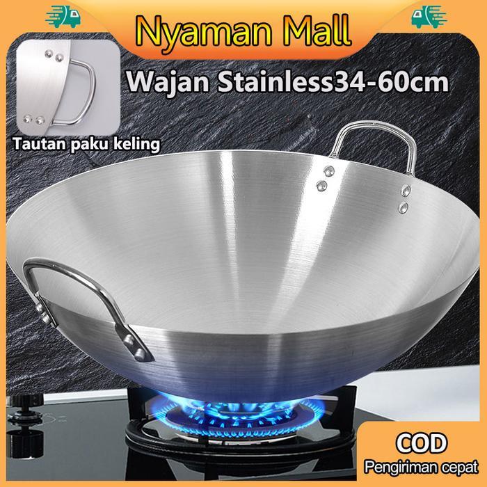 Wajan Stainless Steel 555 Tebal Kuali Premium dengan Pegangan