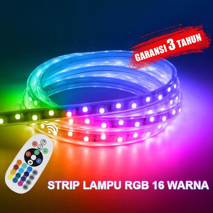 Strip lampu LED tahan air, strip lampu 16 warna variabel rangkaian lampu suasana RGB 10M20M30M Putih