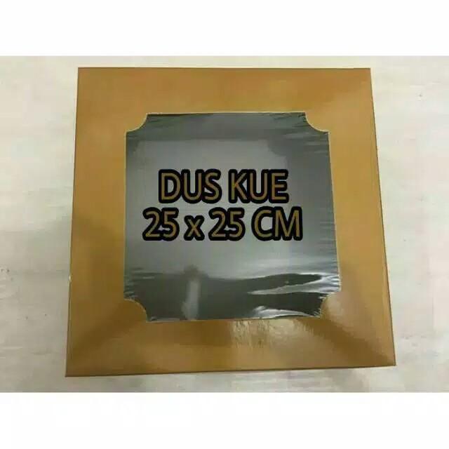 Thebest- Dus Gold Kaca 25X25 / BOX KUE EMAS / DUS KUE EMAS