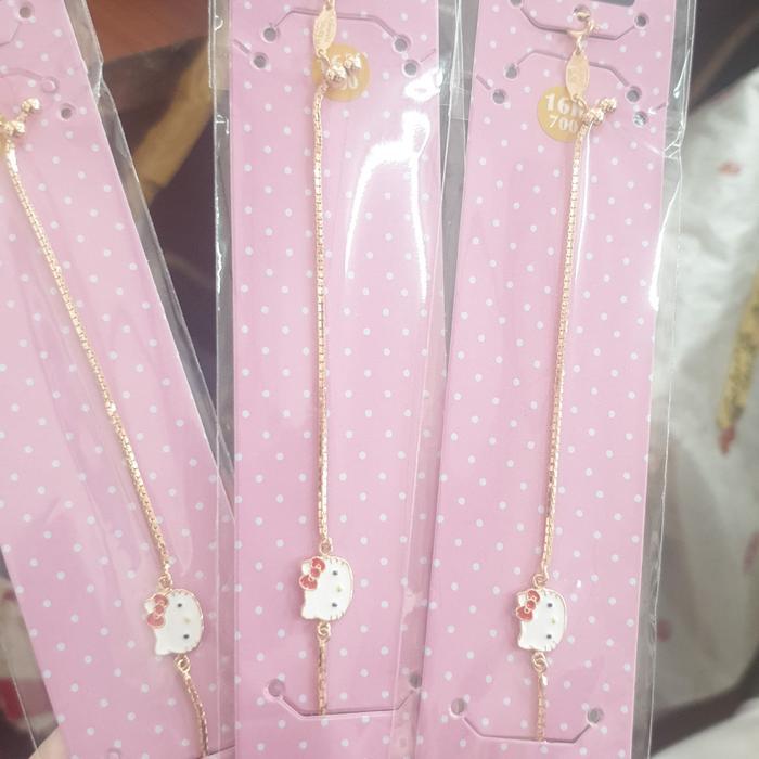READY gelang serut anak remaja hello kitty kucing lucu emas asli 700 70% 16k
