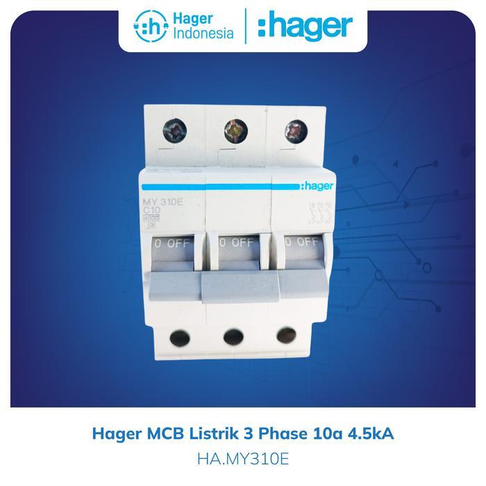Hager Mcb 10A 10 Ampere 3 Phase 4.5Ka - My310E