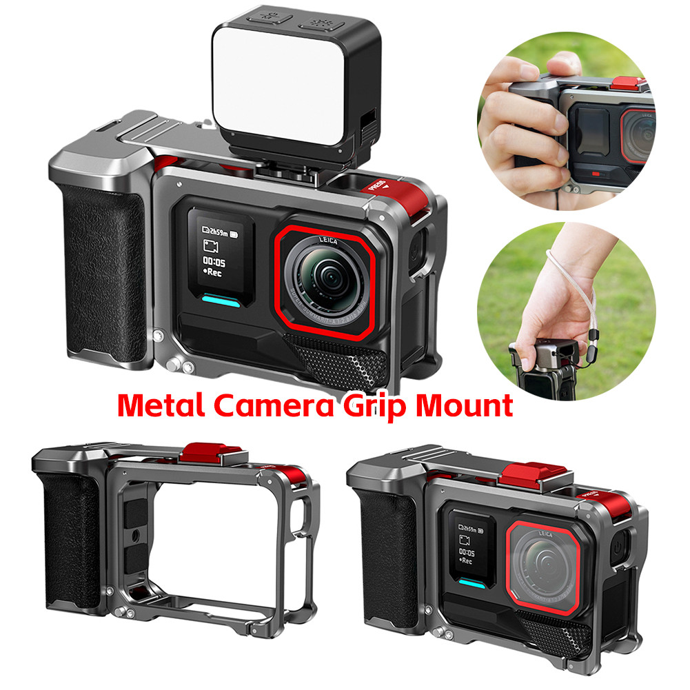 For Insta360 Ace Pro 2 Xplorer Grip Kit Street Photography Handle Grip Camera Metal Frame Case With