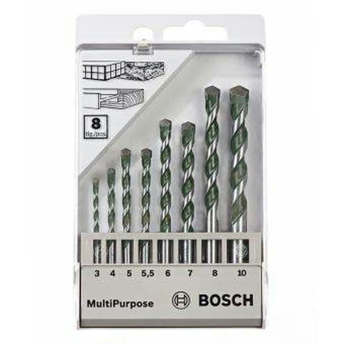 Bosch Mata Bor Set 8Pcs Mata Bor Multi Purpose Bor Beton Besi Kayu