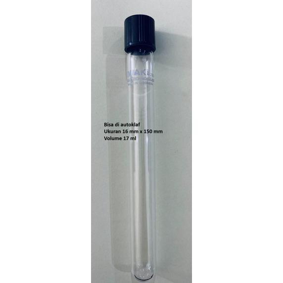 SALE Tabung reaksi pyrex test tube iwaki tutup ulir 16x150 TERMURAH
