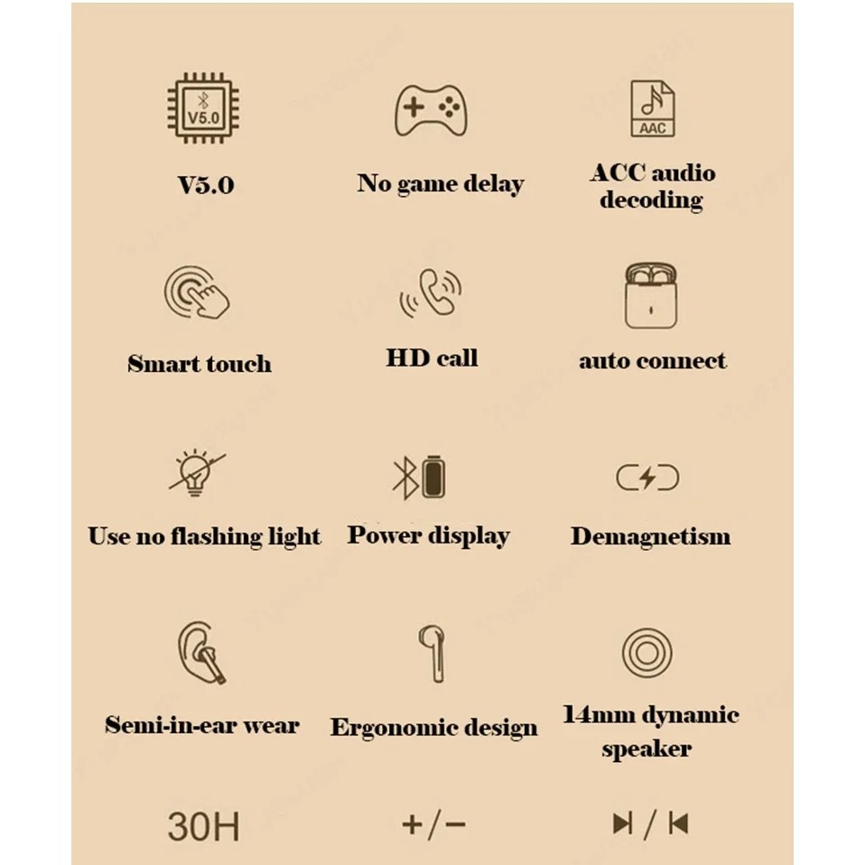 Wireless Earphones J18 In Ear TWS Bluetooth Ture Sport Headphones HiFI Stereo Game Waterproof