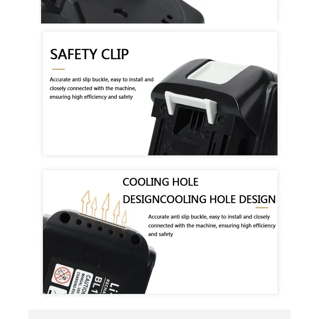 Fo rMakita 18V Battery 6Ah 18650 Lithium ion Replacement BL1860B BL1860 BL1850 Rechargeable Power