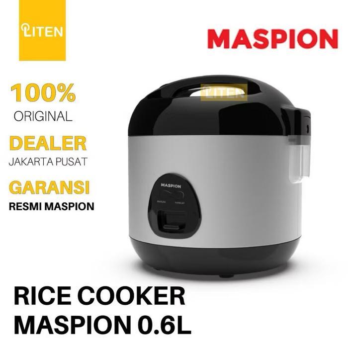 Maspion Rice Cooker Magic Com Mini 0,6 Liter 0.6L Mrj 0623 Bsss Stainless Mrj-0623Bsss Mrj0623Bsss