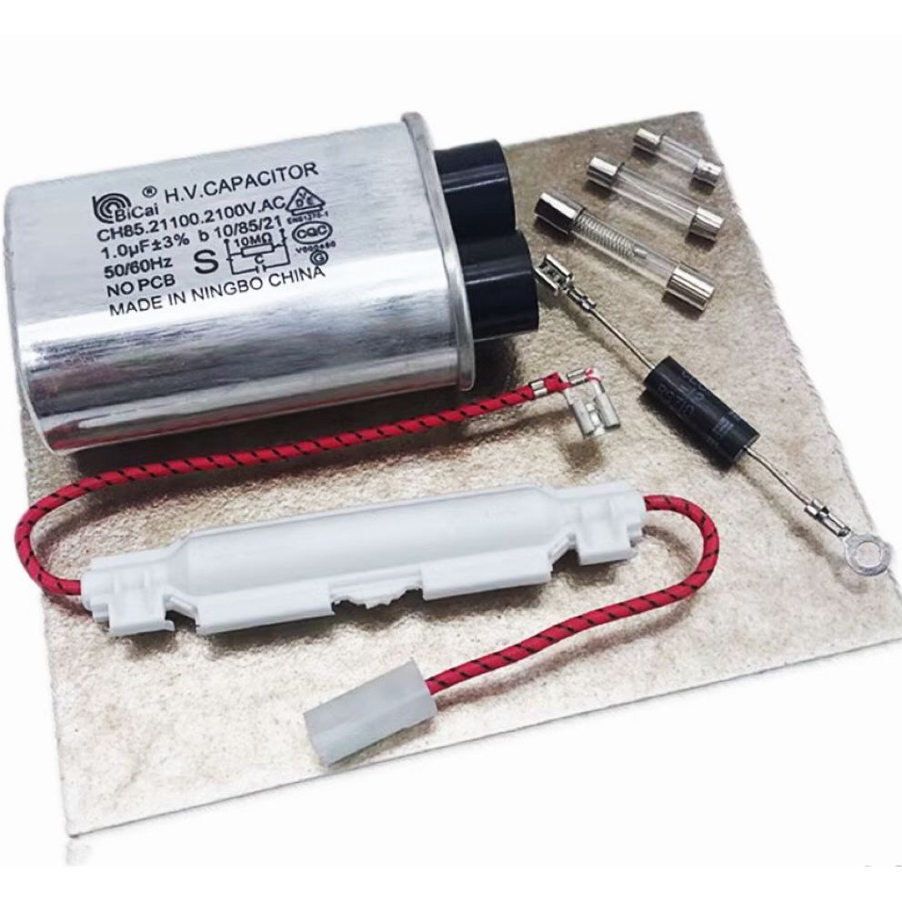 Microwave oven capacitor accessories: High-voltage capacitor + power fuse + diode + high-voltage