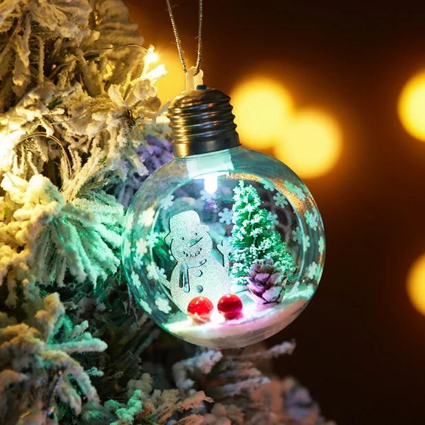 Lampu Led Bola Natal 8Cm Hiasan Pohon Natal Gantungan Bola Natal Terbaik