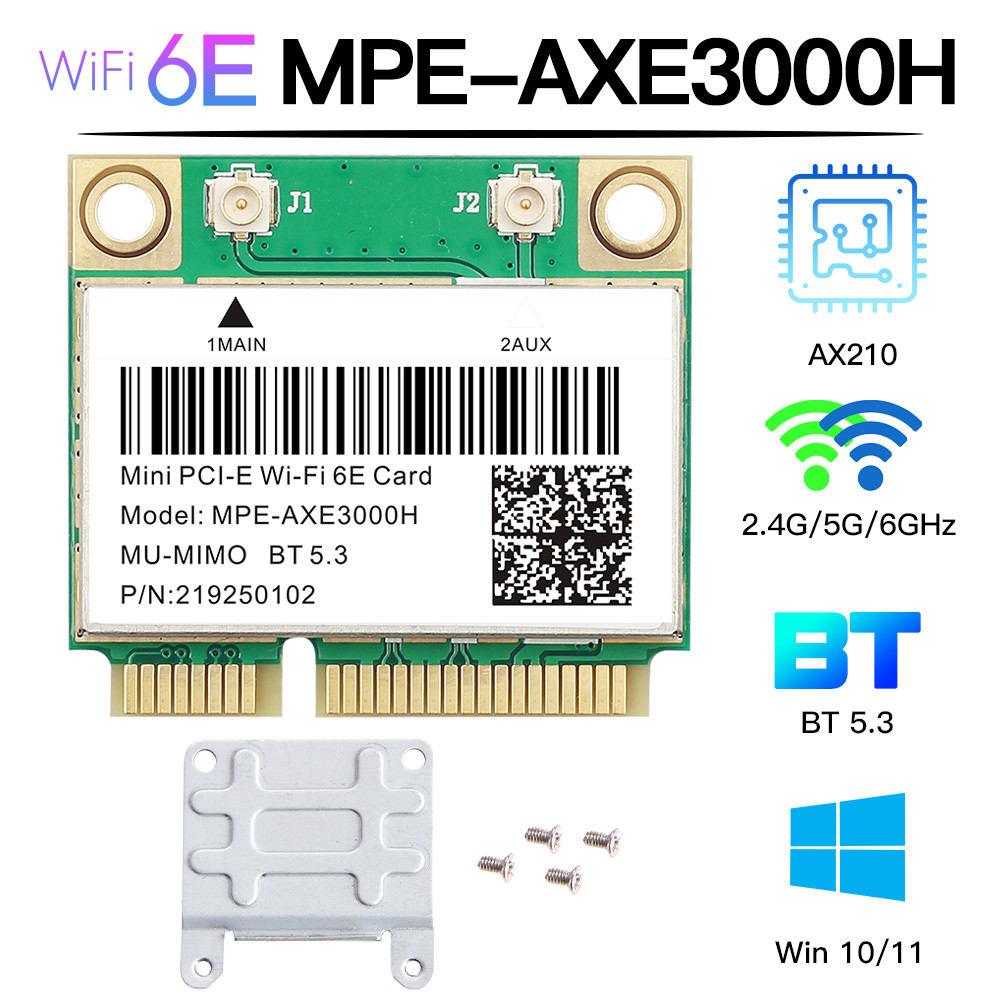 WiFi 6E AX210HMW Mini PCI-E Wifi Card Bluetooth 5.3 For AX210 Network Card Wifi 6 AX200 802.11AX