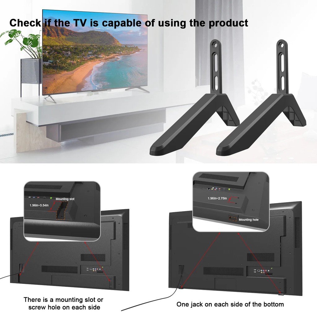 Universal TV Leg Table Desktop TV Stand Base Top TCL Led Screen Height Riser Legs Television Bracket