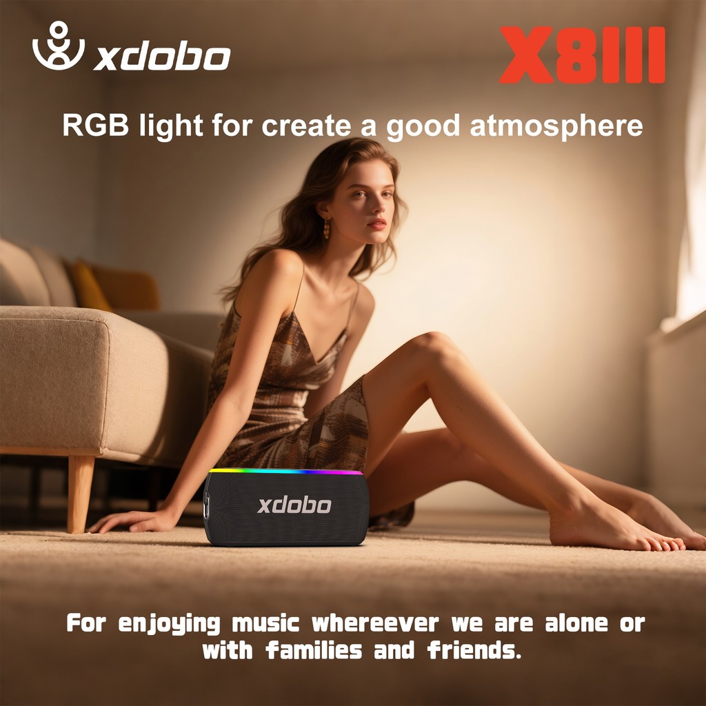 XDOBO X8III Outdoor Speaker Wireless 60W Power Subwoofer Heavy Bass RGB Light Home Party Office