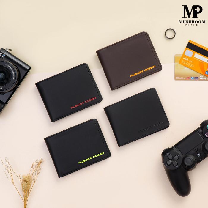 New Dompet Lipat Remaja Cowok Planet Ocean Warna Hitam Original - Po18
