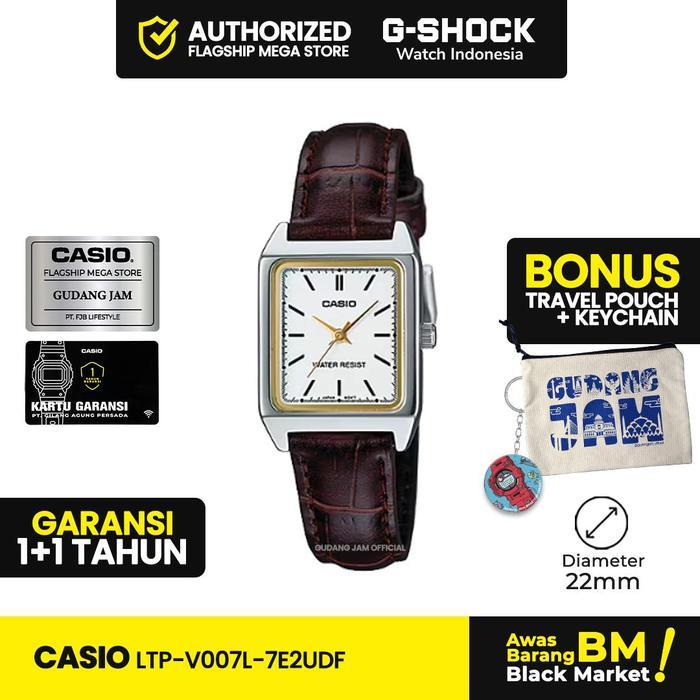 [] Casio General LTP-V007L-7E2UDF LTP-V007L LTP-V007 LTPV007L LTP V007L Watches Kulit Jam Kaca