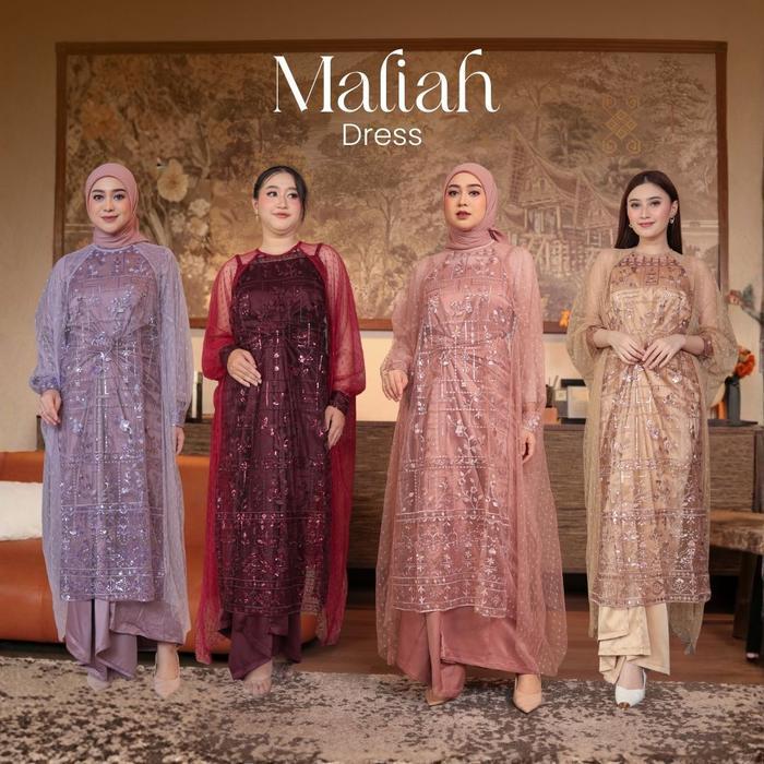 [] Maliah Dress by Miss Nomi - Dress Kondangan Bridesmet Pesta Brukat Outer Inner