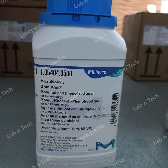 TEREMURAHTERLARIS READY SILAHKAN DIORDER 1.05404.0500 MANNITOL SALT PHENOL-RED AGAR MEDIA MSA 500 G