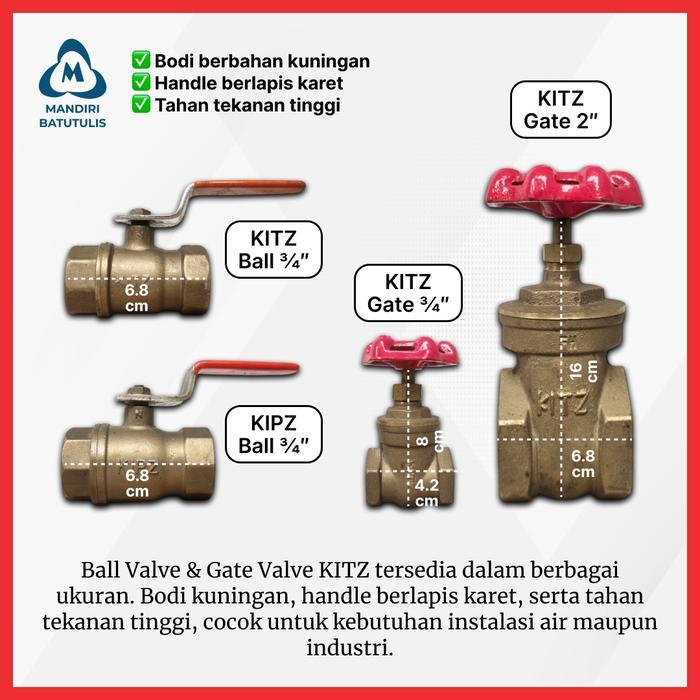 Ball Valve & Gate Valve KITZ Kuningan - Stop Kran Kuningan - Keran Katup Kuningan .