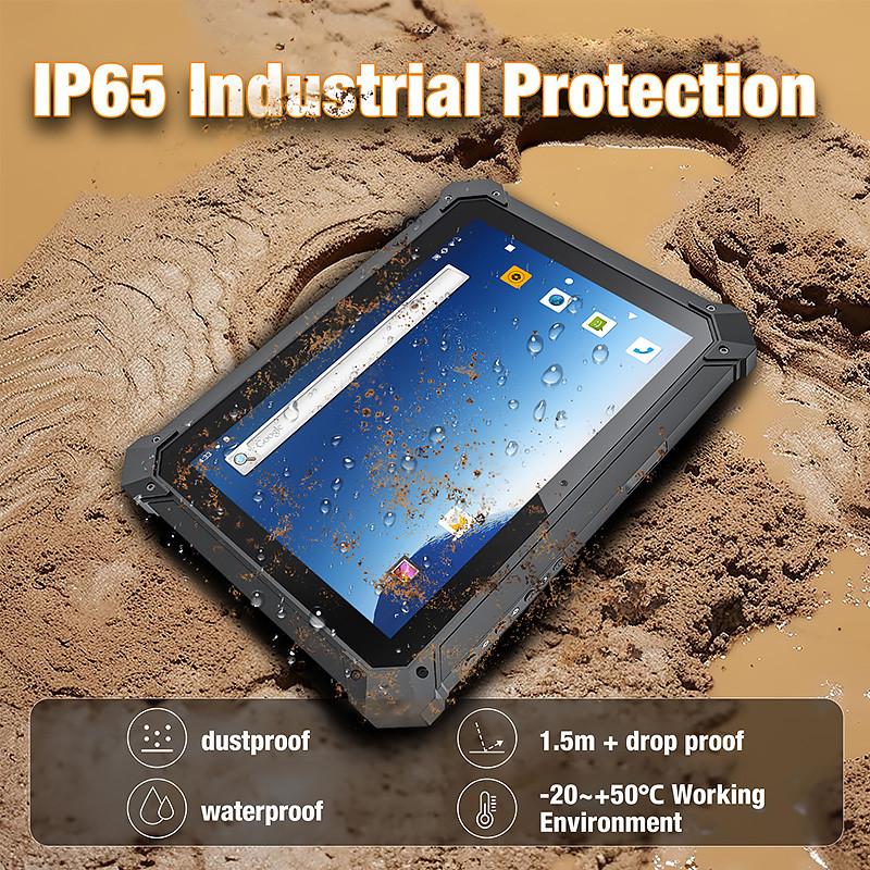 Rugged Tablet 10 Inch Touch Screen Android 11.0 RAM 4GB ROM 64GB 4G LTE Wifi Bluetooth NFC Barcode