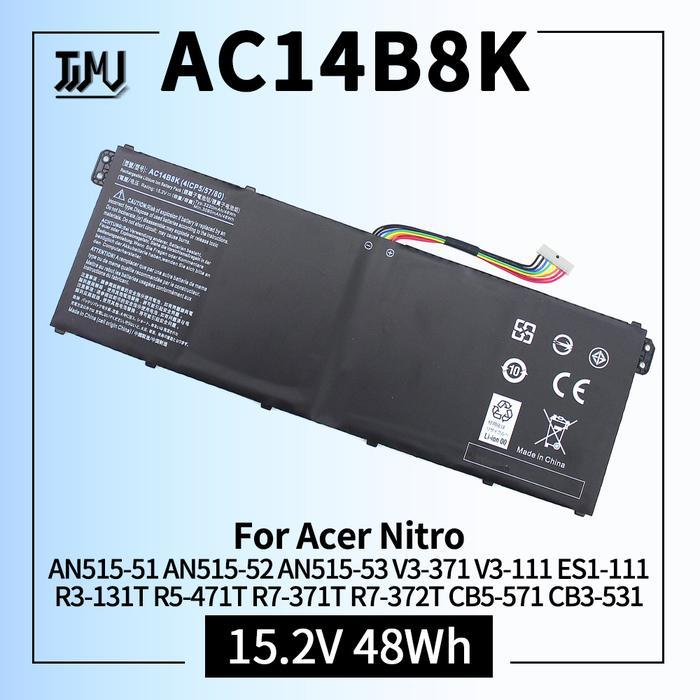 Baterai AC14B8K for Acer Predator Helios 300 N17C1 PH315-51 PH315-52 G3-571 G3-572 N18Q13 Nitro 5 AN
