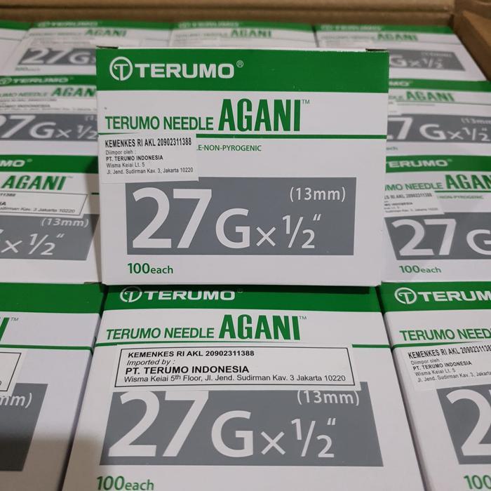 TEREMURAHTERLARIS READY SILAHKAN DIORDER NEEDLE TERUMO 27 G / NEEDLE AGANI 27G / JARUM SUNTIK TERUMO