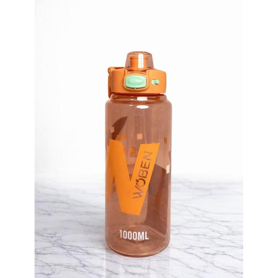 WOBEN 5316 Botol Minum Transparan 1000ML Stylish Water Bottle dengan Desain Modern dan Kapasitas