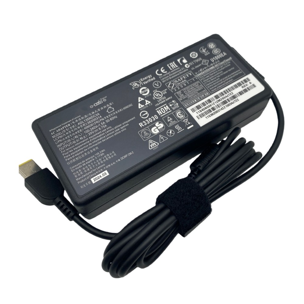 20V 6.75A 135W Laptop Charger For Lenovo Legion Y530 Y730 Y520 Ideapad Y700 Gaming 3 Slim 7 ThinkPad