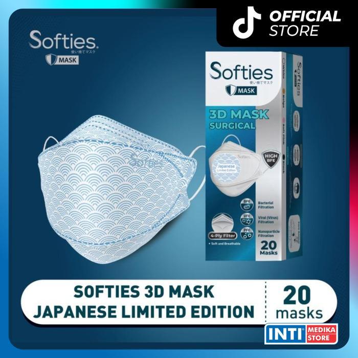 [] SOFTIES - Masker Earloop 3D KF94 Surgical Mask 4 Ply JAPANESE