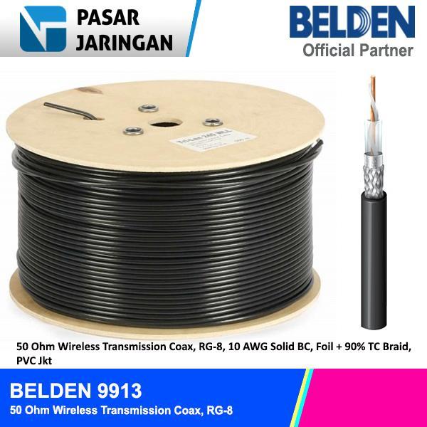 Belden 9913 Kabel Coaxial RG-8 50 ohm RG8 Original Black