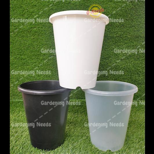 Pot Bunga / Tanaman Nkt Tower 21Cm Bening Putih Hitam