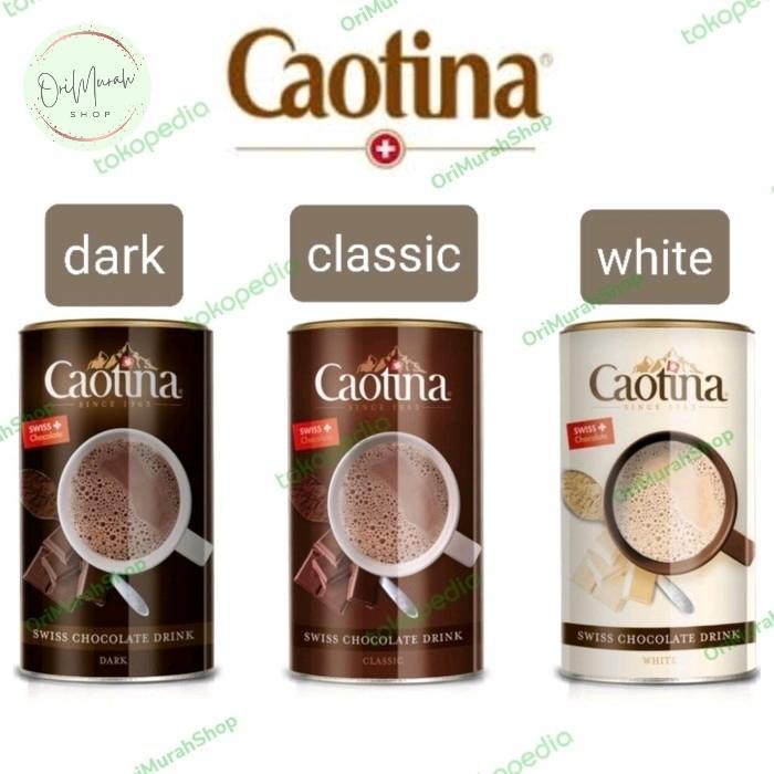 Caotina Swiss Chocolate Drink Bubuk Minuman Coklat Original Classic Dark White Halal Vegan Cokelat