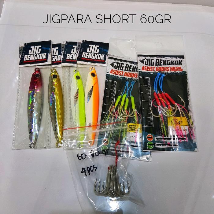 Jigpara shot 60gr - 4pcs Lengkap Dg Kail