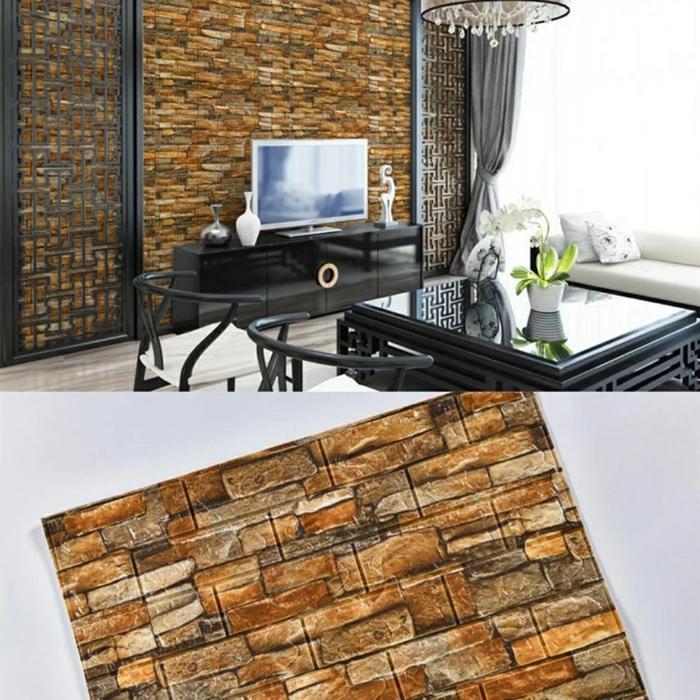 "New" wallpaper foam 3d motif batu alam H 040