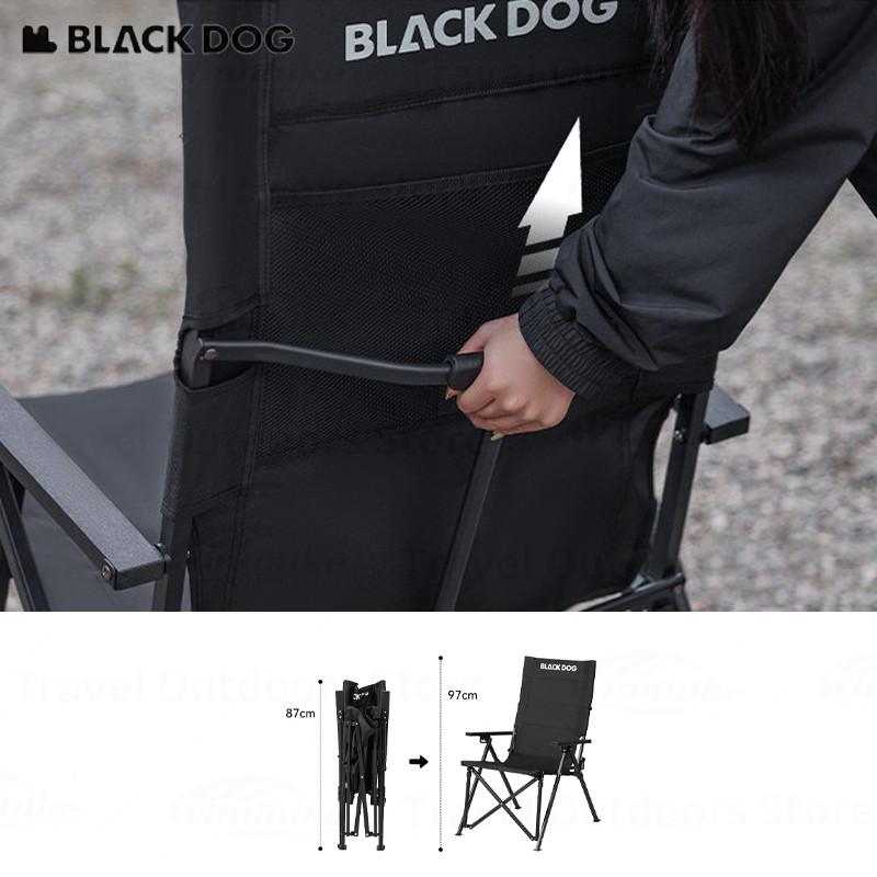 BLACKDOG Aluminum Alloy High Back Recliner Relax Outdoor Furniture Folding Iron Comfort Lightweight