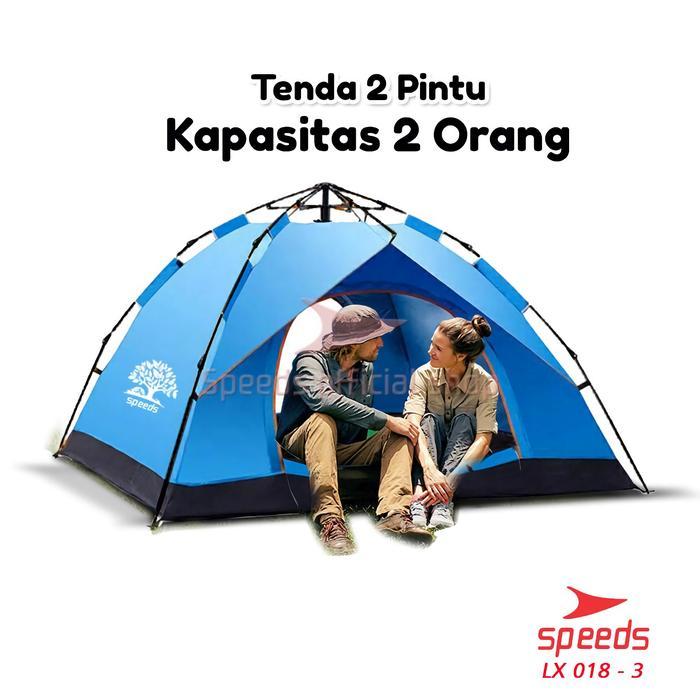 SPEEDS Tenda Camping Tenda Kemah Speeds 3-4 Orang Lipat Portable Tenda Outdoor Otomatis Tas 018-4