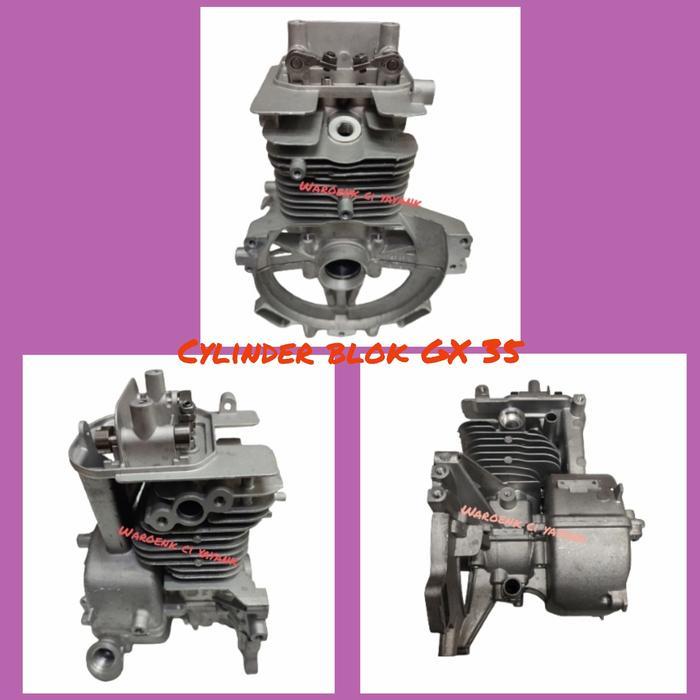 Cylinder Blok Mesin Potong Rumput Honda 4 Tak GX 35 Diameter Piston 39mm Sparepart Mesin brush