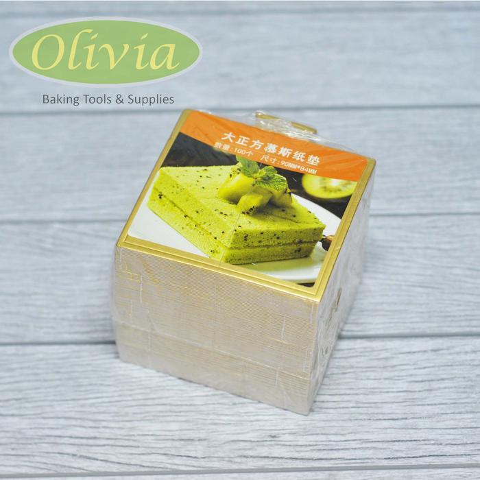 Tatakan Emas Kotak Kue Tiramisu Alas Cheese Cake Slice Mini gold