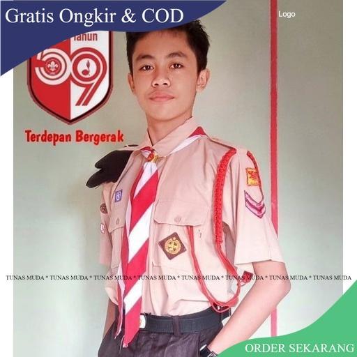 Hasduk Kacu Pramuka 120cm Merah putih Panjang Murah Siaga Penggalang Penegak Pembina Panjang