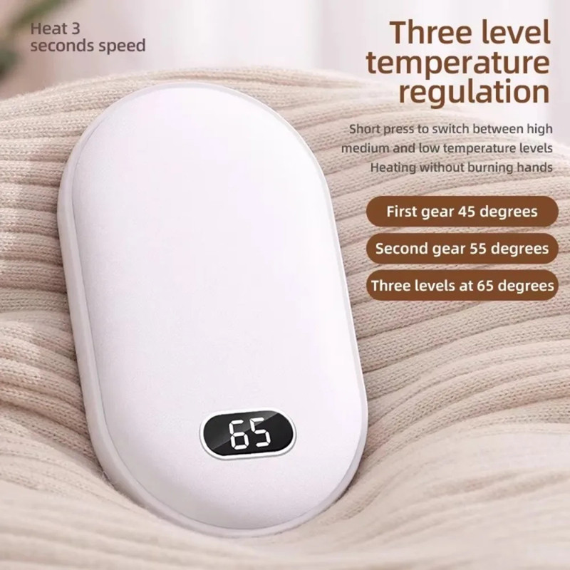 VIVO 10000mAh Hand Warmer Power Bank 2 IN 1 Double-Sided Heating Fast Charging Battery Digital