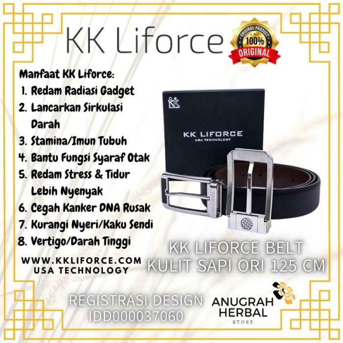 KK LIFORCE BELT Sabuk Fashion Kesehatan Pria Kulit Sapi Asli (125 cm)