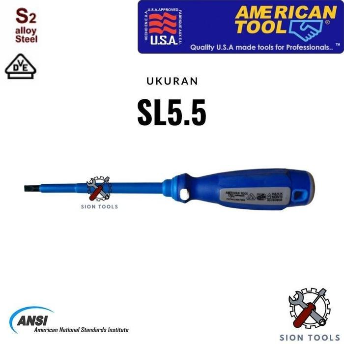 AMERICAN TOOL OBENG LISTRIK ELEKTRIKAL MAGNETIC PLUS MINUS ERGOSOFT