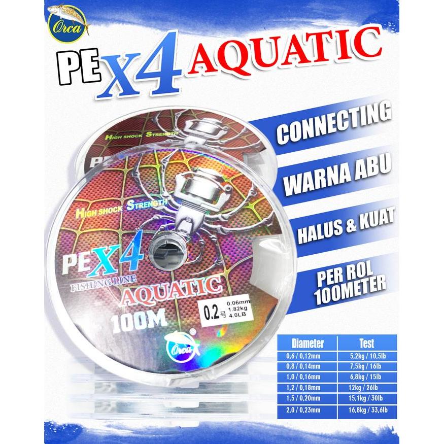 Senar Pancing PE Orca Aquatic X4 Murah Berkualitas NILON