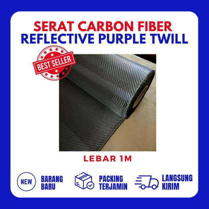 serat carbon fiber Purple reflective metalic TWILL 200Gsm L 1m